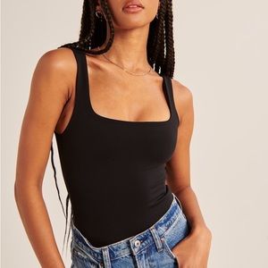 NWOT Abercrombie & Fitch Double-Layered Seamless Fabric Tank Bodysuit - Black